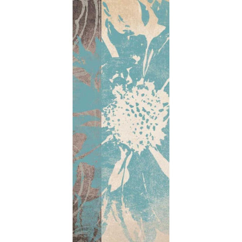 Flower Panel 1 Black Modern Wood Framed Art Print by Saunders, Alonzo