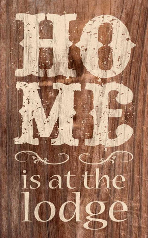 At The Lodge White Modern Wood Framed Art Print with Double Matting by Saunders, Alonzo