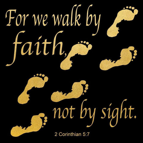 Walk By Faith 3 White Modern Wood Framed Art Print with Double Matting by Saunders, Alonzo