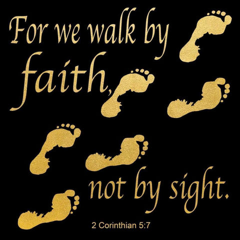 Walk By Faith 3 Black Modern Wood Framed Art Print by Saunders, Alonzo