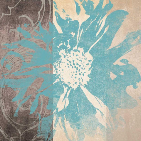 Flower Power 1 Black Modern Wood Framed Art Print by Saunders, Alonzo