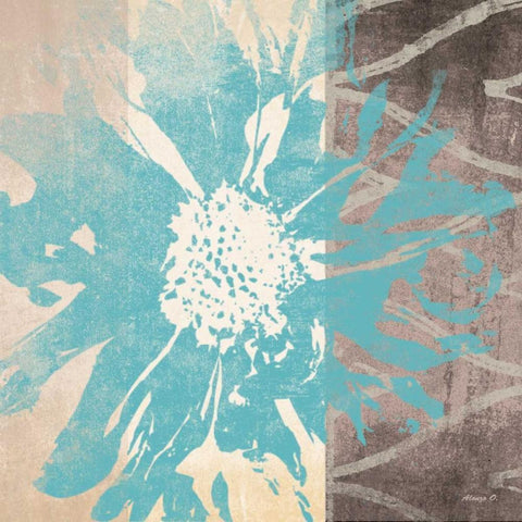 Flower Power 2 Black Modern Wood Framed Art Print by Saunders, Alonzo
