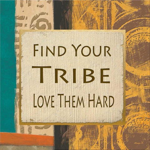 Find Your Tribe Black Modern Wood Framed Art Print with Double Matting by Saunders, Alonzo