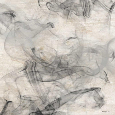 Smoke 3 Black Modern Wood Framed Art Print by Saunders, Alonza