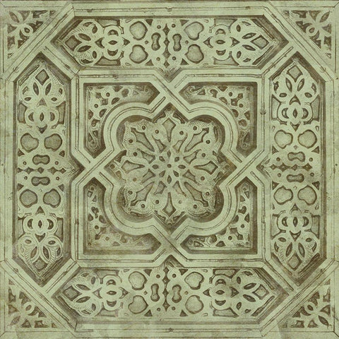 Green Tile Dark 3 White Modern Wood Framed Art Print by Saunders, Alonzo