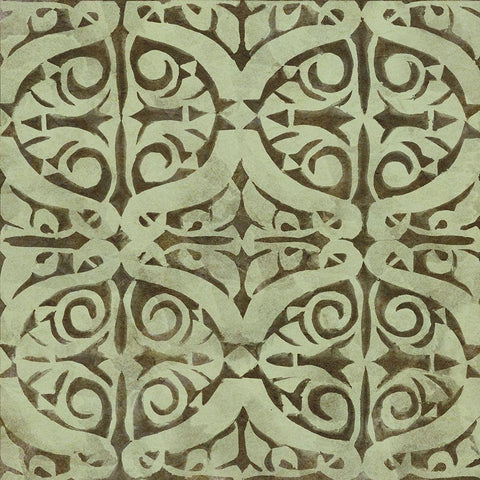 Green Tile Dark 4 White Modern Wood Framed Art Print by Saunders, Alonzo