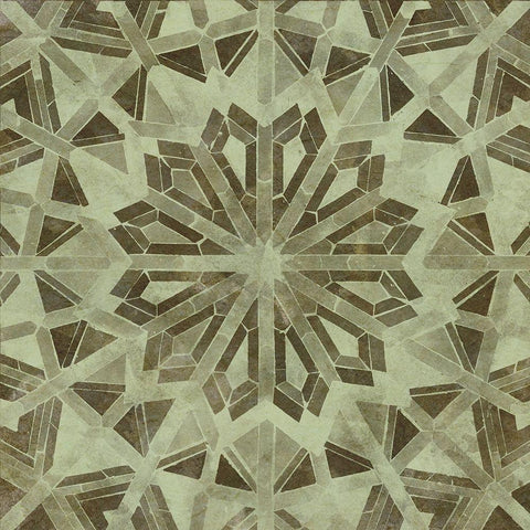 Green Tile Dark 6 White Modern Wood Framed Art Print by Saunders, Alonzo