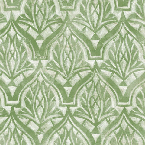 Green Tile Light 8 Gold Ornate Wood Framed Art Print with Double Matting by Saunders, Alonzo