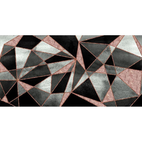Blush Geo Abstract White Modern Wood Framed Art Print by Vidal, Alicia
