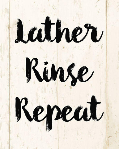 Lather Rinse Repeat Black Ornate Wood Framed Art Print with Double Matting by Vidal, Alicia