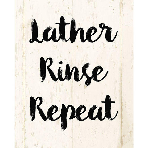 Lather Rinse Repeat Black Modern Wood Framed Art Print by Vidal, Alicia