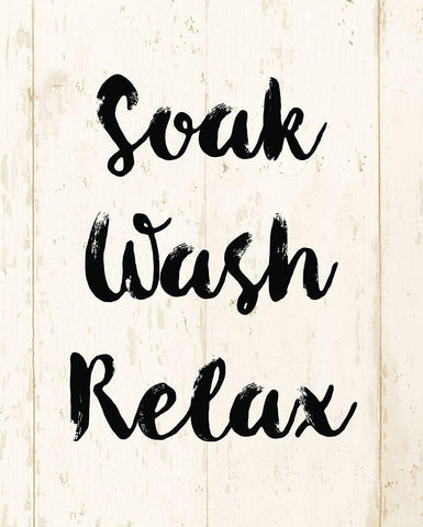Soak Wash Relax Black Ornate Wood Framed Art Print with Double Matting by Vidal, Alicia