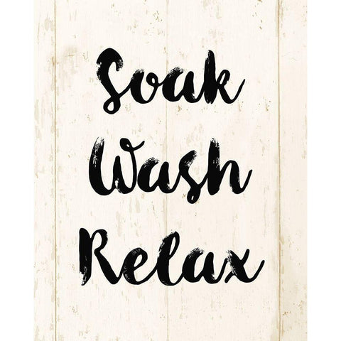 Soak Wash Relax White Modern Wood Framed Art Print by Vidal, Alicia