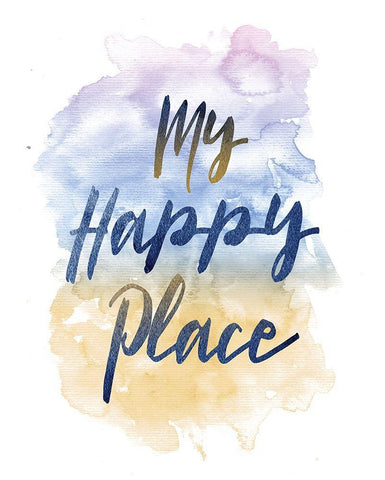 My Happy Place Black Ornate Wood Framed Art Print with Double Matting by Vidal, Alicia