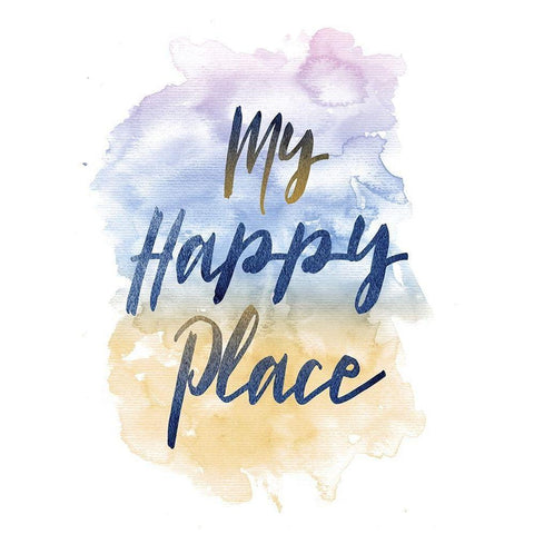 My Happy Place Black Modern Wood Framed Art Print by Vidal, Alicia