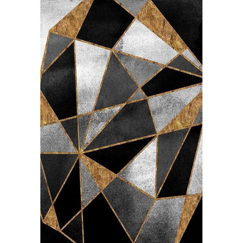 Black Geo Abstracted White Modern Wood Framed Art Print by Vidal, Alicia