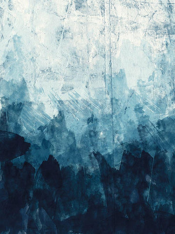 Ocean Blue 1 White Modern Wood Framed Art Print with Double Matting by Vidal, Alicia