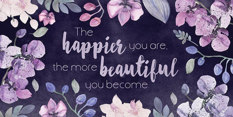 The Happier You Are White Modern Wood Framed Art Print with Double Matting by Vidal, Alicia