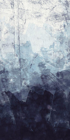 Blue Flow 1 Black Ornate Wood Framed Art Print with Double Matting by Vidal, Alicia