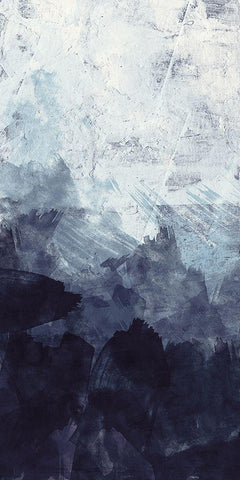 Blue Flow 2 White Modern Wood Framed Art Print with Double Matting by Vidal, Alicia