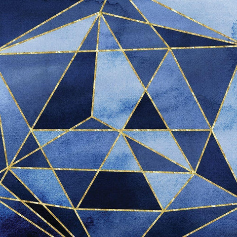 Navy GeoAbstract White Modern Wood Framed Art Print by Vidal, Alicia