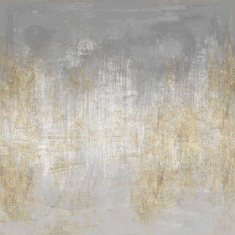 Abstract Shimmer Silver Black Ornate Wood Framed Art Print with Double Matting by Vidal, Alicia