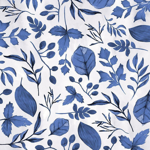 Indigo Foliage Black Ornate Wood Framed Art Print with Double Matting by Vidal, Alicia
