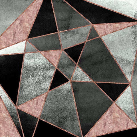 Blush Geo Abstract 1 White Modern Wood Framed Art Print by Vidal, Alicia