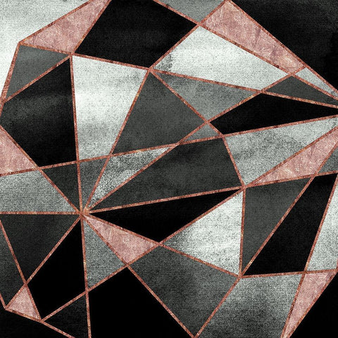 Blush Geo Abstract 2 White Modern Wood Framed Art Print by Vidal, Alicia