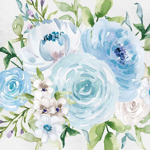 Floral Diversity 1 White Modern Wood Framed Art Print with Double Matting by VIDAL, ALICIA