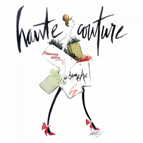 Haute Couture 2 White Modern Wood Framed Art Print with Double Matting by Zyburt, Alicia