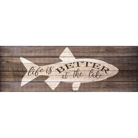 Life is Better at the Lake Gold Ornate Wood Framed Art Print with Double Matting by Bailey, Ann