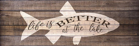 Life is Better at the Lake Black Ornate Wood Framed Art Print with Double Matting by Bailey, Ann
