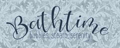 Bathtime White Modern Wood Framed Art Print with Double Matting by Bailey, Ann