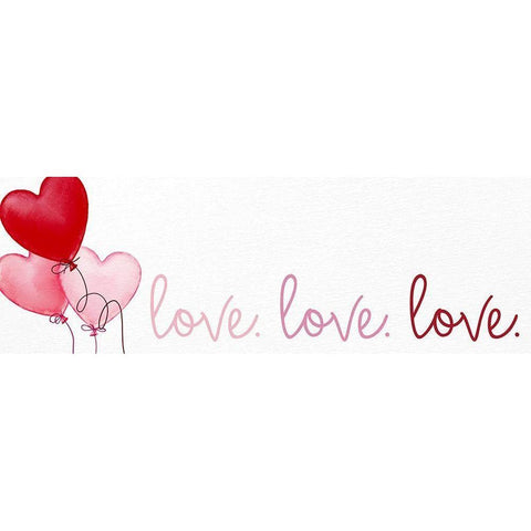 Love Balloons White Modern Wood Framed Art Print by Bailey, Ann