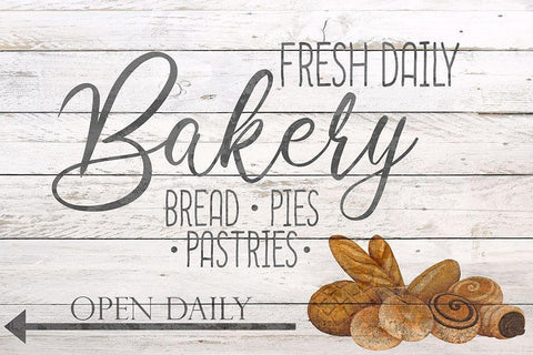 Bakery Fresh White Modern Wood Framed Art Print with Double Matting by Bailey, Ann