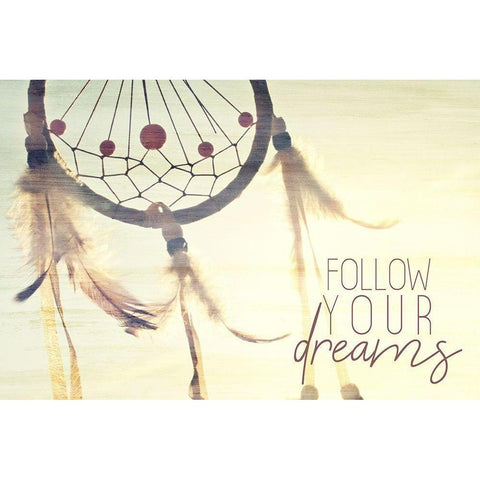 Follow Your Dreams White Modern Wood Framed Art Print by Bailey, Ann