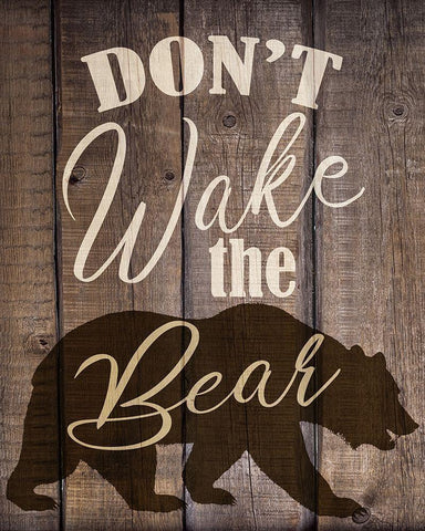 Dont Wake the Bear White Modern Wood Framed Art Print with Double Matting by Bailey, Ann