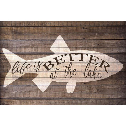 Life is Better at the Lake Black Modern Wood Framed Art Print by Bailey, Ann