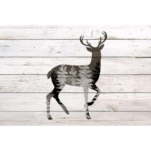 Deer 1 White Modern Wood Framed Art Print by Bailey, Ann