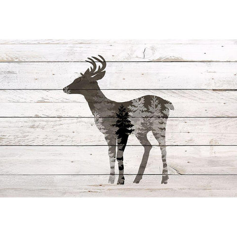 Deer 2 Black Modern Wood Framed Art Print with Double Matting by Bailey, Ann