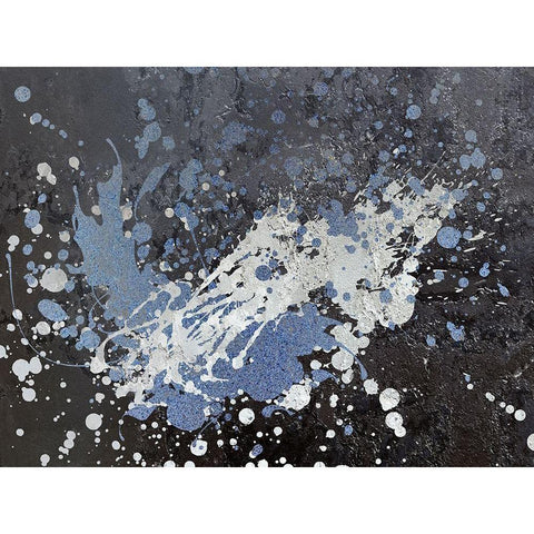 White and Blue Black Modern Wood Framed Art Print by Bailey, Ann