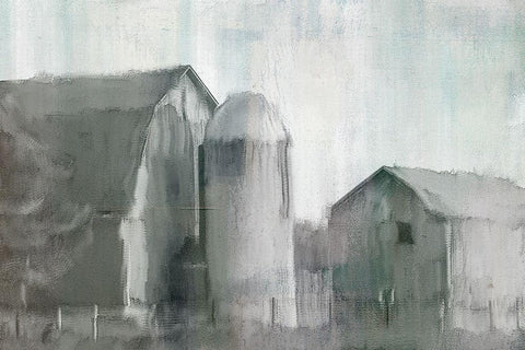 Hazy Farm Life White Modern Wood Framed Art Print with Double Matting by Bailey, Ann