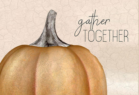 Gather Together Pumpkin White Modern Wood Framed Art Print with Double Matting by Bailey, Ann