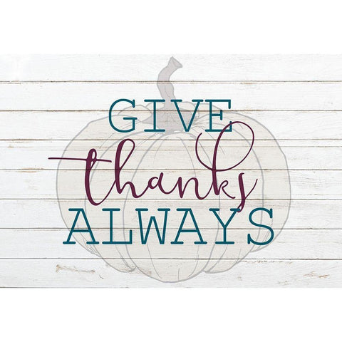 Give Thanks Always Black Modern Wood Framed Art Print by Bailey, Ann