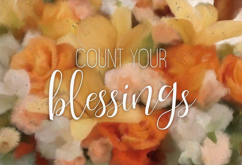 Count Your Blessings Black Ornate Wood Framed Art Print with Double Matting by Bailey, Ann