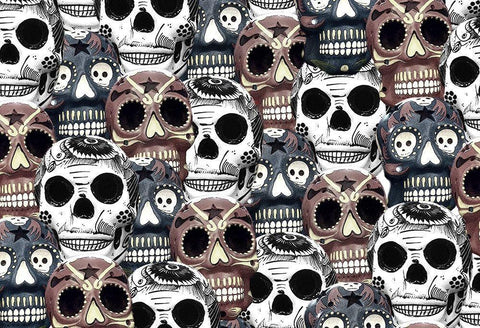 Day of the Dead White Modern Wood Framed Art Print with Double Matting by Bailey, Ann