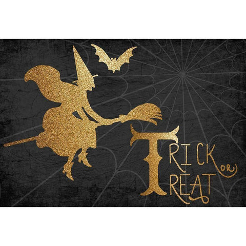 Trick or Treat Black Modern Wood Framed Art Print with Double Matting by Bailey, Ann