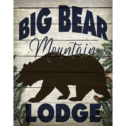 Big Bear Lodge Black Modern Wood Framed Art Print by Bailey, Ann