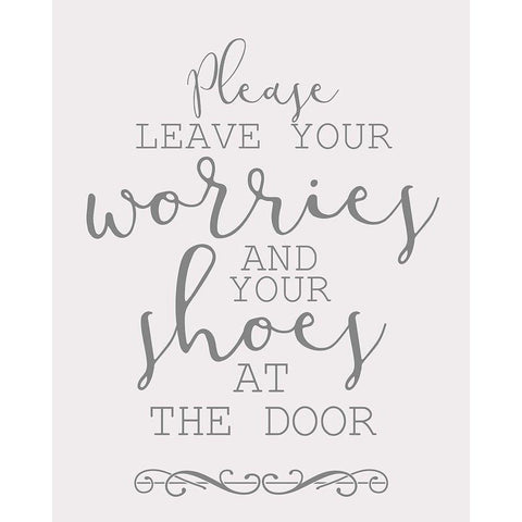 Leave Your Worries Gold Ornate Wood Framed Art Print with Double Matting by Bailey, Ann